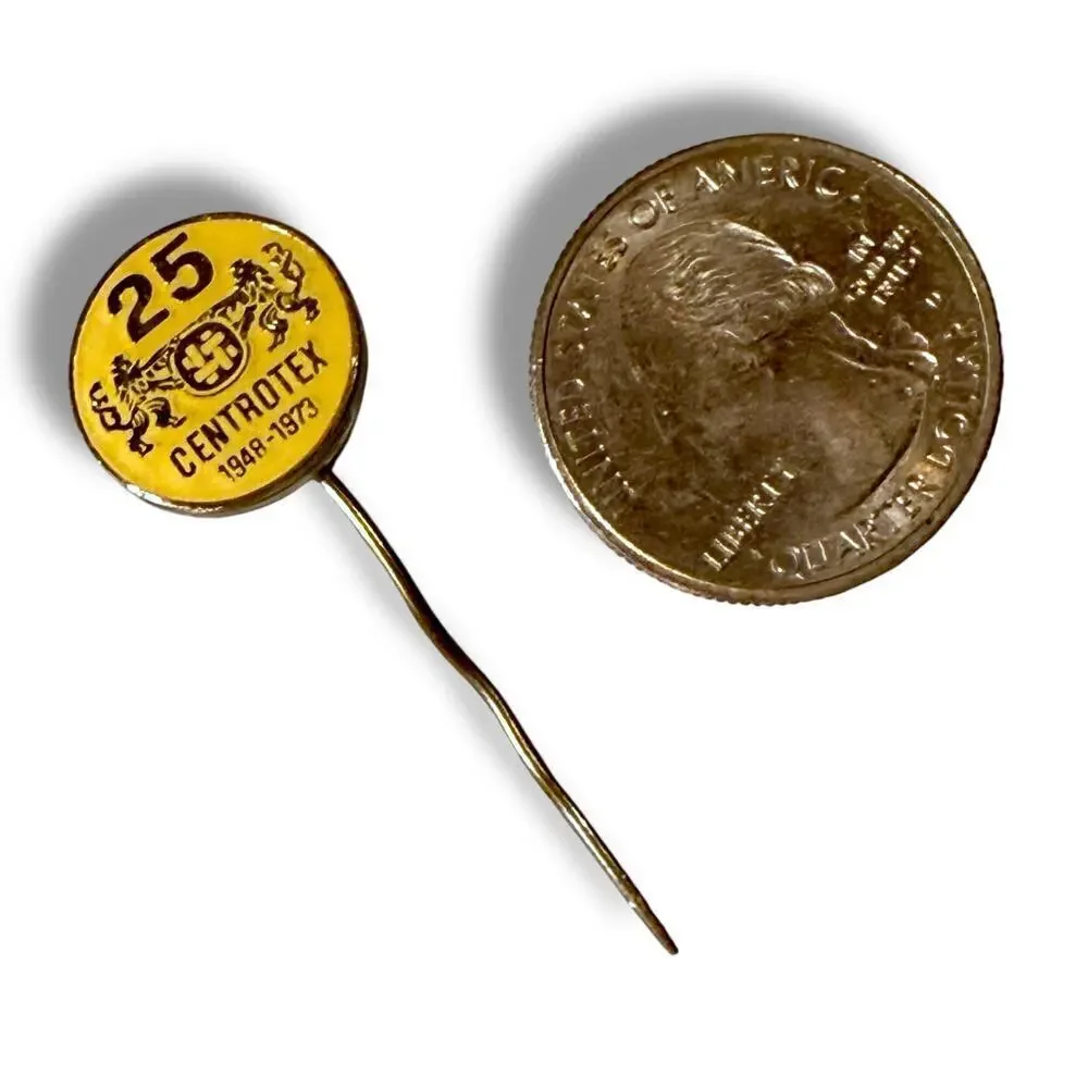 Vintage Centrotex Hat Lapel Pin Czechoslovakian Collectible 25 Anniversary 70s